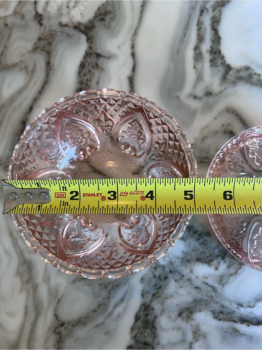 Vintage Pink Pressed Glass Covered Dish - Picture 6 of 6